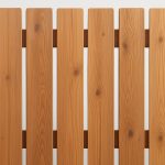 Close-up of wooden fence panels showcasing craftsmanship.
