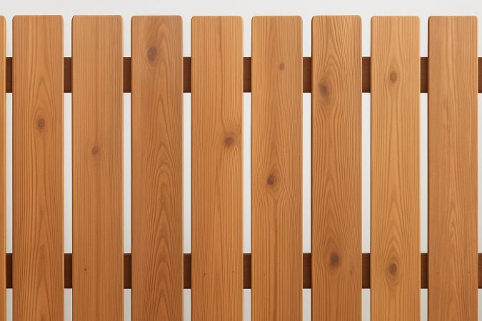 Close-up of wooden fence panels showcasing craftsmanship.